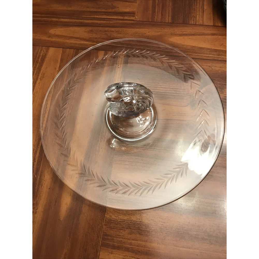 fostoria Center Handle Tray Holly clear‎ Stem 6030